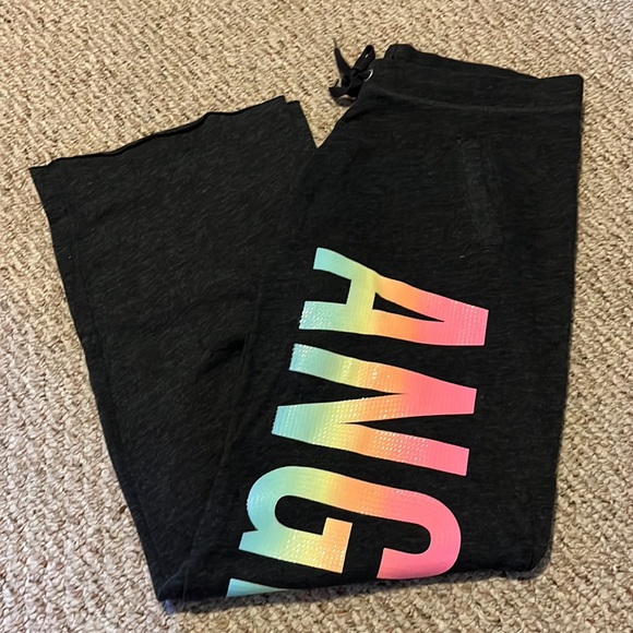 Victorias Secret Pink multicolor ANGEL gray sweatpants - Picture 2 of 4